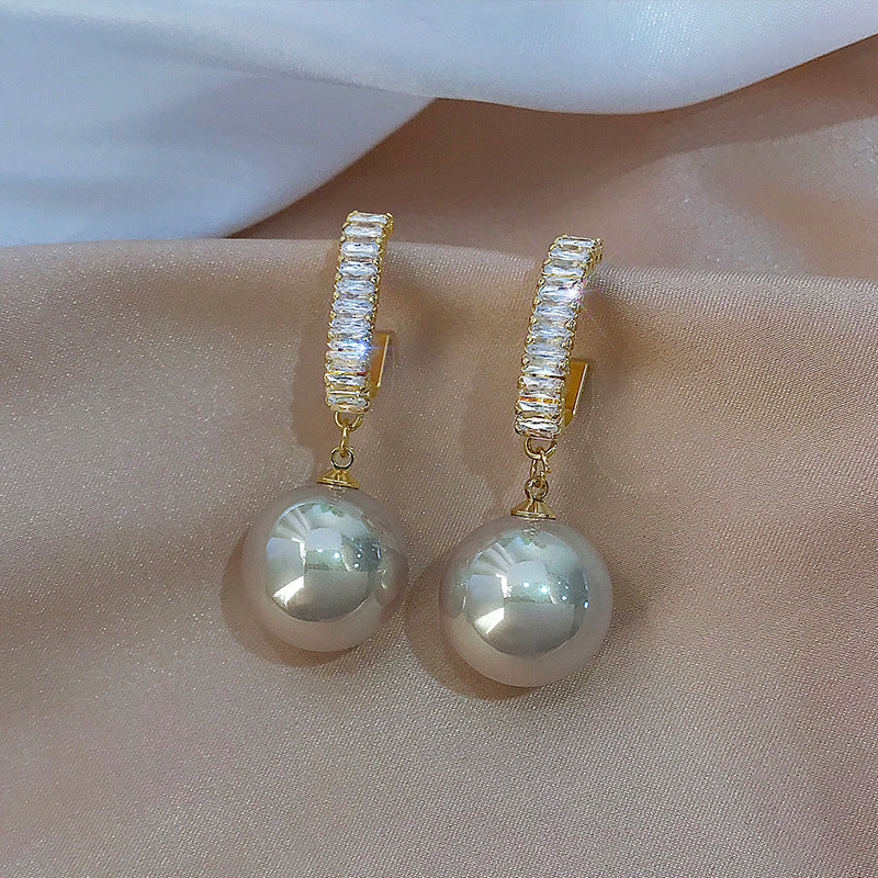 Mode Coréen Oversized White Pearl Drop
