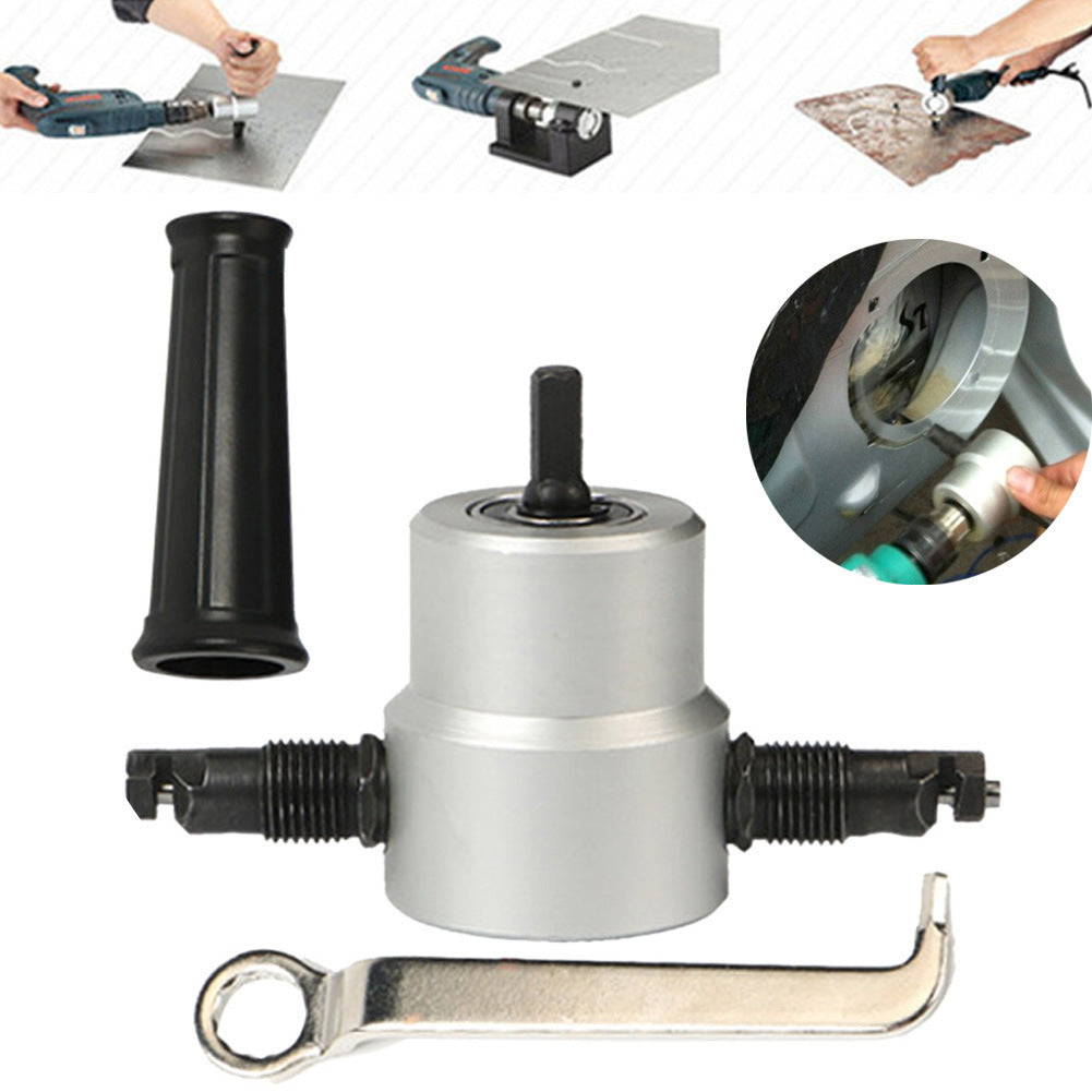 Double tête feuille métal Nibbler Saw Cutter outil de coupe perceuse de puissance Cutter outil