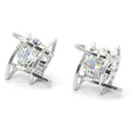 Boucles d'oreilles en zircon carré Boucles d'oreilles en cuivre creux Tic-Tac-Toe