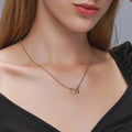 Collier d'amour Tempérament Double Peach Pendentif coeur Chaîne de clavicule