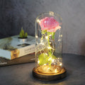 Fête des Mères Mariage Préférés Demoiselle d'honneur Cadeau Simulation Immortelle Couverture en verre rose Lumineux L