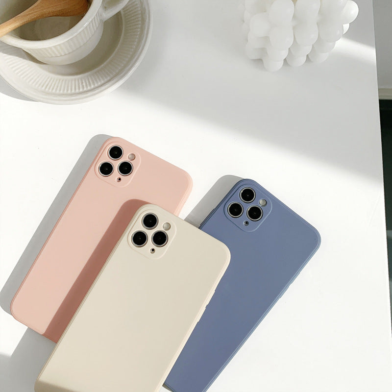 Boîtier de téléphone de couleur solide en silicone simple