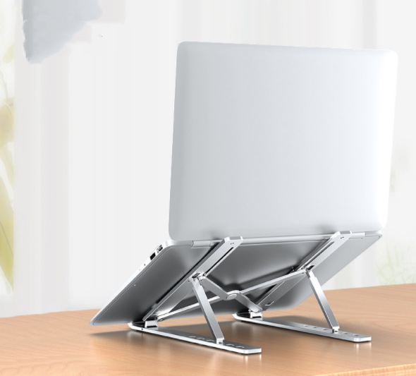 Ordinateur portable en alliage d'aluminium Bureau de rehaussement Support de chaleur Dissipation pliante Storag portable