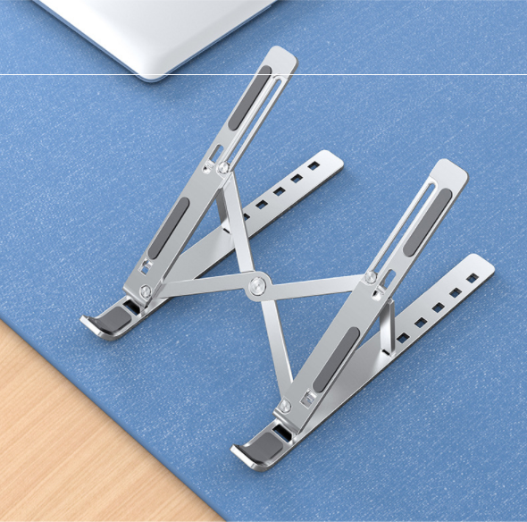 Ordinateur portable en alliage d'aluminium Bureau de rehaussement Support de chaleur Dissipation pliante Storag portable