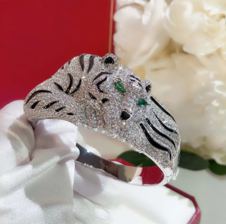 Fashion Big Leopard Full Strass Bracelet Bague Set