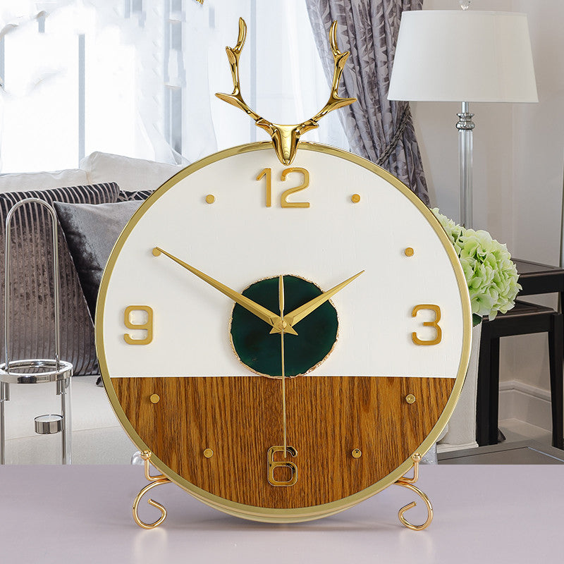 Modern Minimalist Salon Bureau Décoration Ornements Agate Créative Mute Horloge