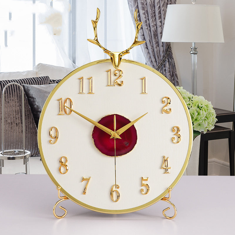 Modern Minimalist Salon Bureau Décoration Ornements Agate Créative Mute Horloge