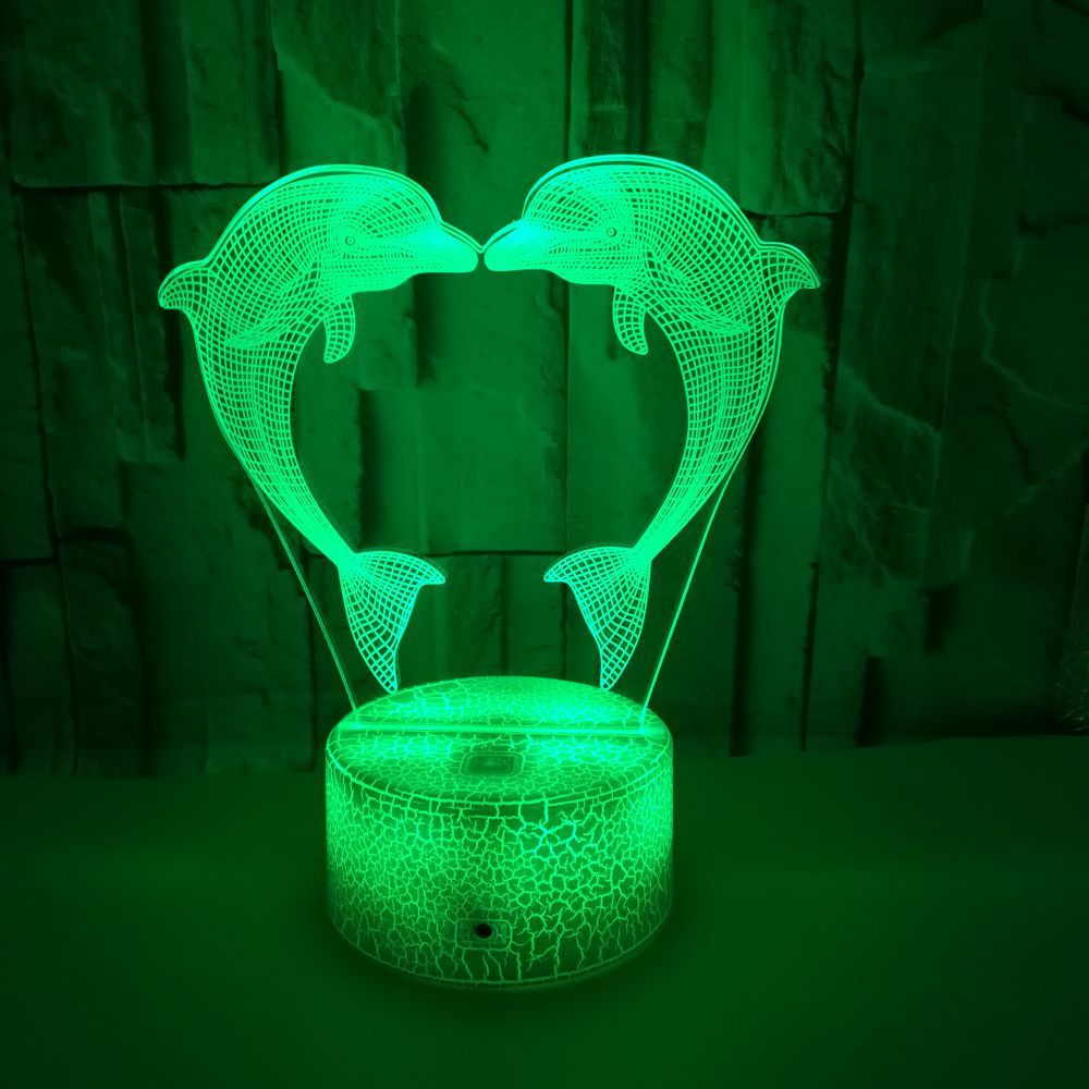 Boutique personnalisé boîte cadeau avec coloré 3D lumière dauphin 3D lumière IllusionLight LED Ligh