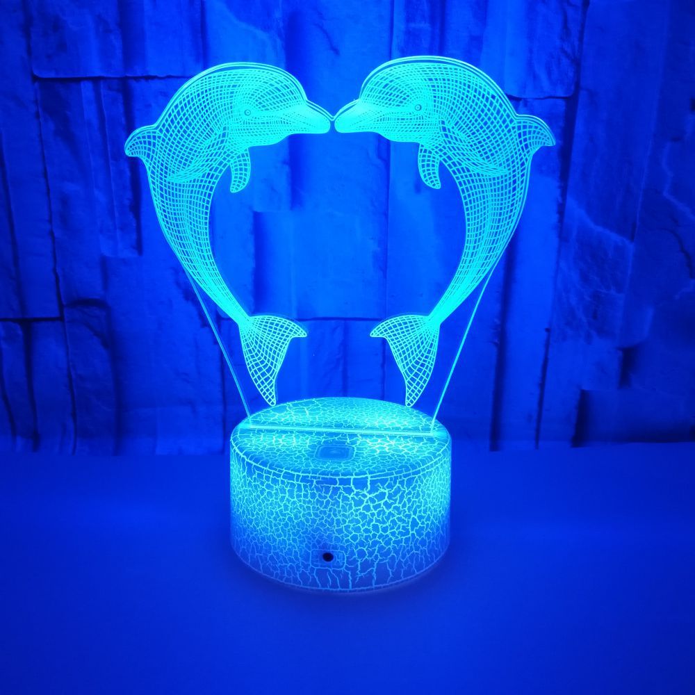 Boutique personnalisé boîte cadeau avec coloré 3D lumière dauphin 3D lumière IllusionLight LED Ligh