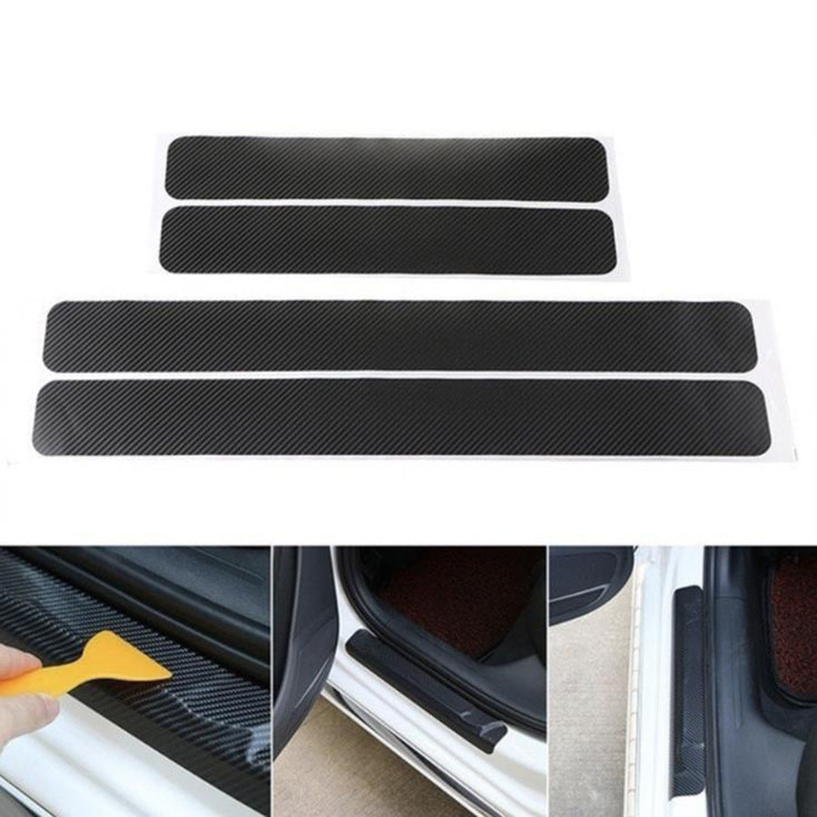 Stickers Seuil Universel Car Fibre de Carbone Stickers Protection de Porte