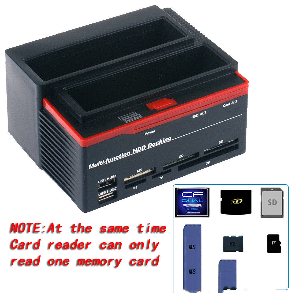 Modèle d'approvisionnement d'usine Base de disque dur fonctionnelle Usb2.0 Sata Ide Interface avec lecteur de carte