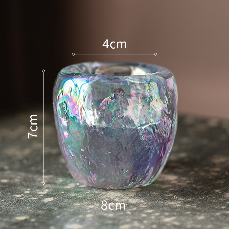 Coupe de lumière de bougie romantique en verre sur table