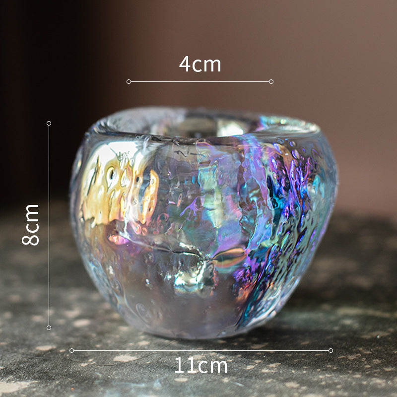 Coupe de lumière de bougie romantique en verre sur table