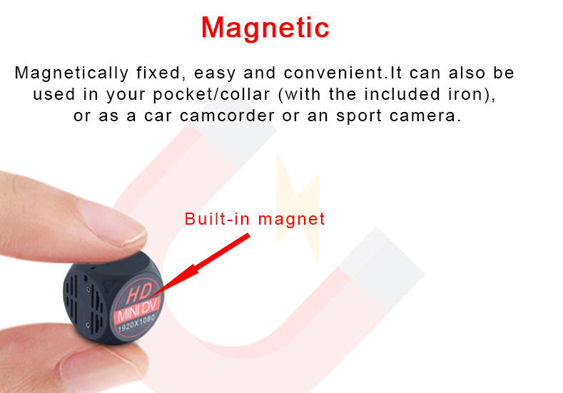 MD21 Fan Infrared Night Vision Caméra vidéo numérique Petite photographie Caméra de sport DV Com