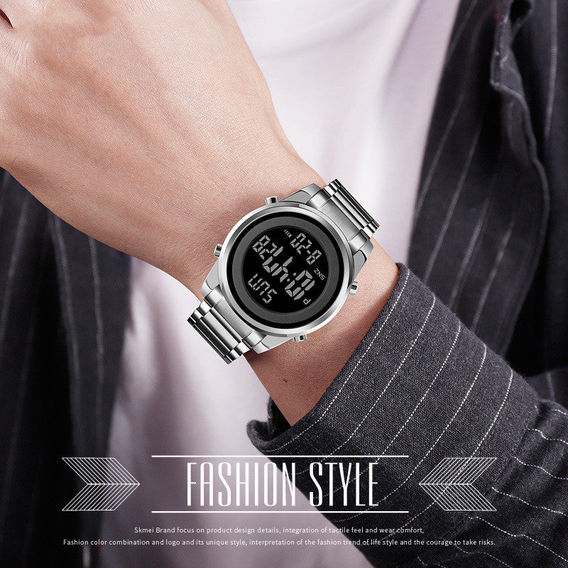 Skmei Time Beauty Southeast Asia Electronic Watch Bande en acier inoxydable pour hommes Business Fash