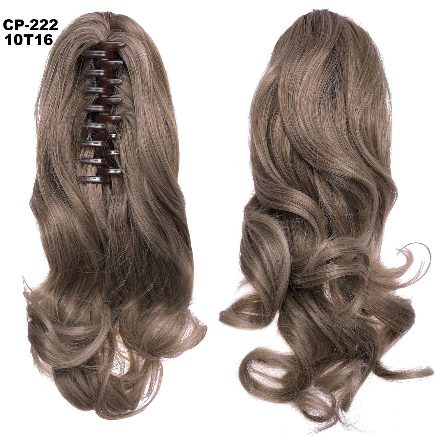 Long Wave Ponytail Wrap autour de Ponytail Clip dans les cheveux Headwear Gris Coiffure Exten naturel