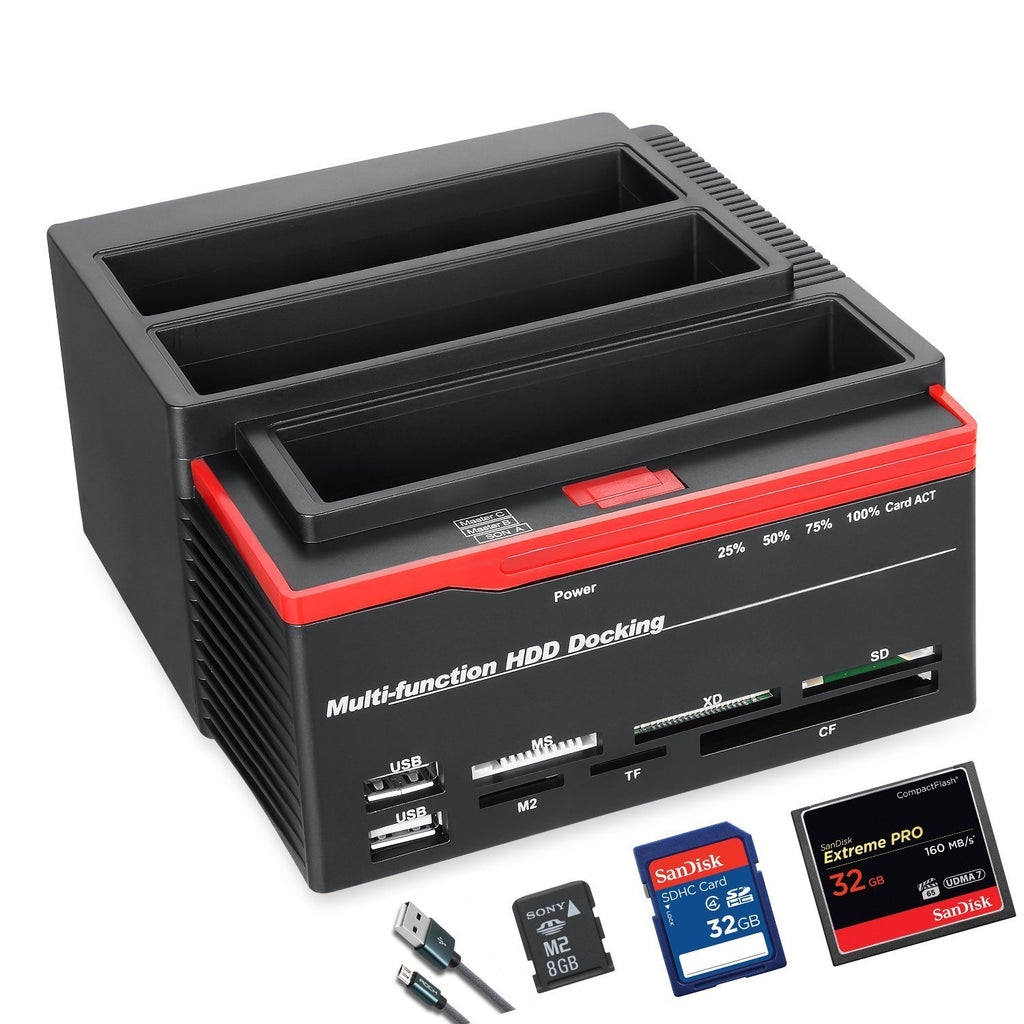 Modèle d'approvisionnement d'usine Base de disque dur fonctionnelle Usb2.0 Sata Ide Interface avec lecteur de carte