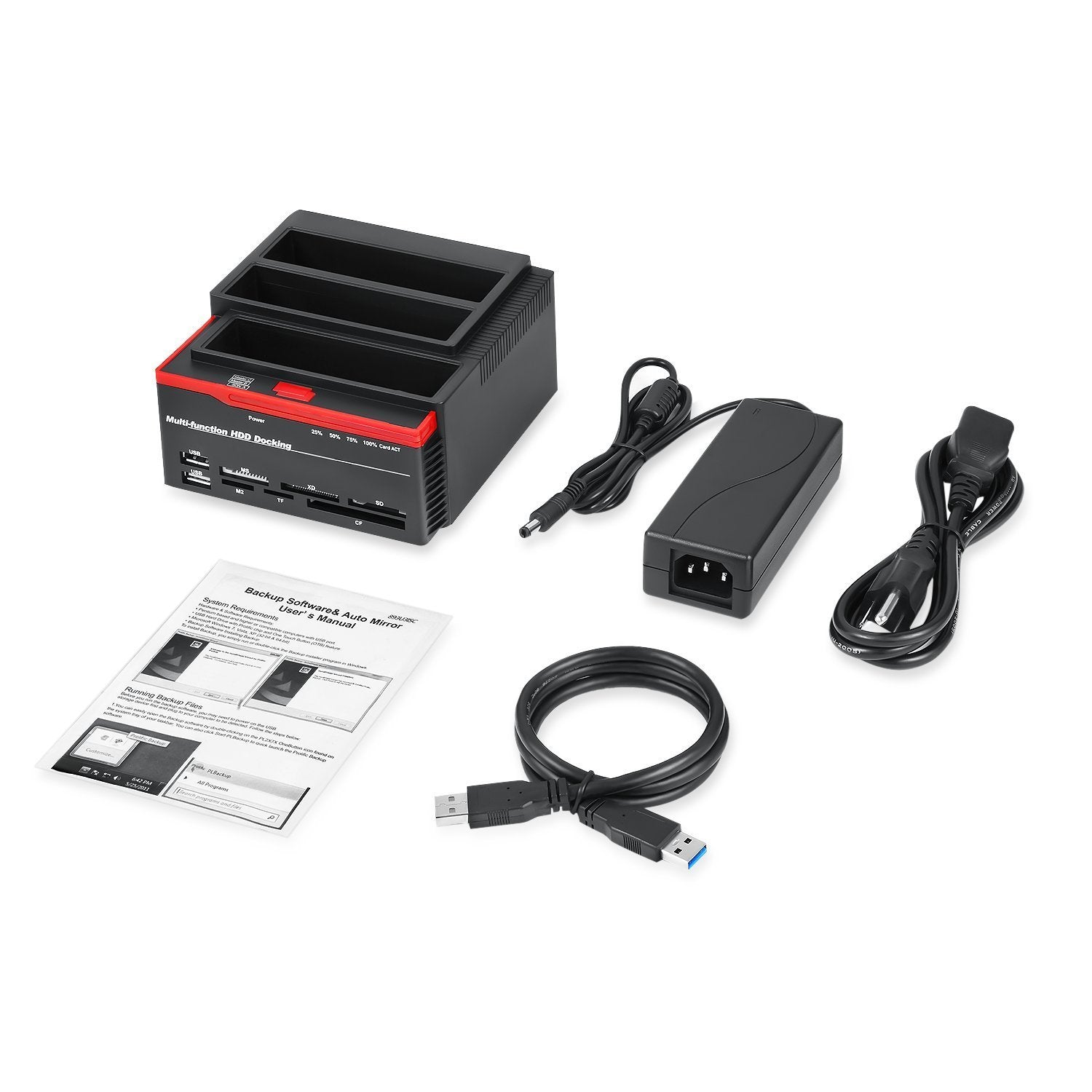 Modèle d'approvisionnement d'usine Base de disque dur fonctionnelle Usb2.0 Sata Ide Interface avec lecteur de carte