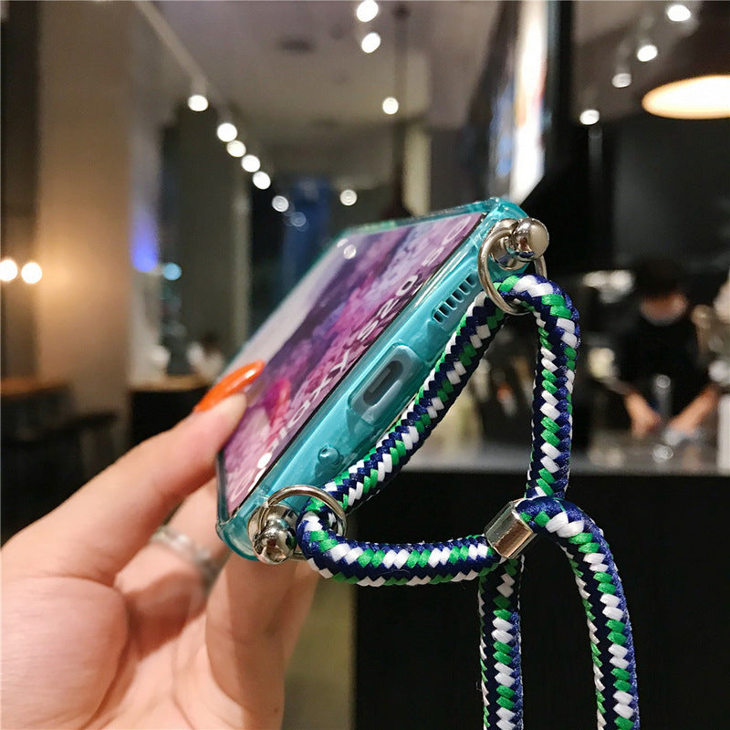 Samsung S20ultra Pure Color Lanyard Phone Case A51A70 Silicone anti-drop S10e Couverture