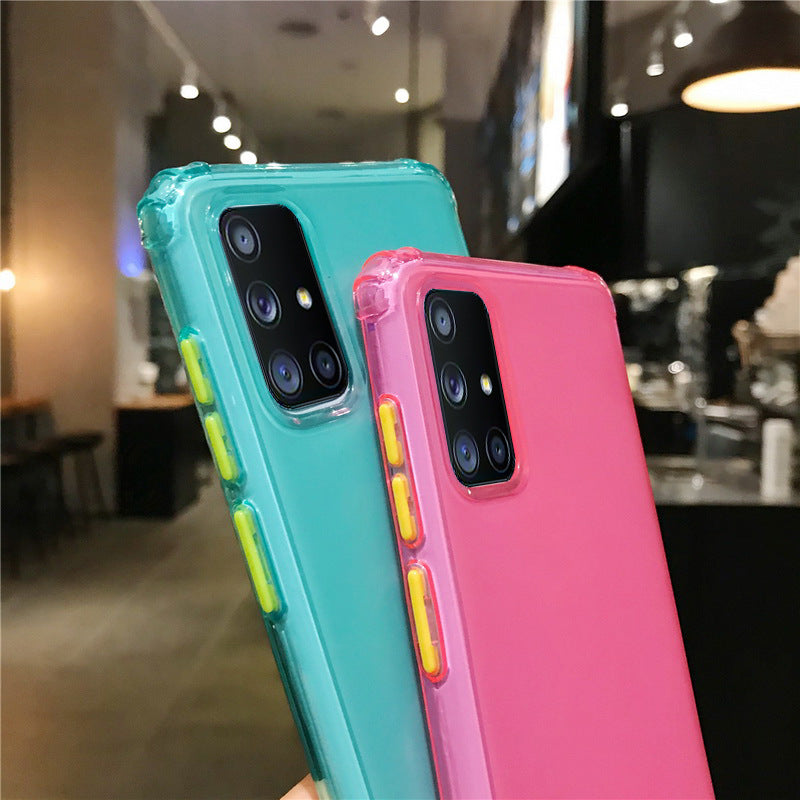Samsung S20ultra Pure Color Lanyard Phone Case A51A70 Silicone anti-drop S10e Couverture