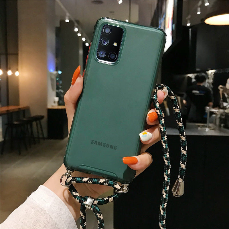 Samsung S20ultra Pure Color Lanyard Phone Case A51A70 Silicone anti-drop S10e Couverture
