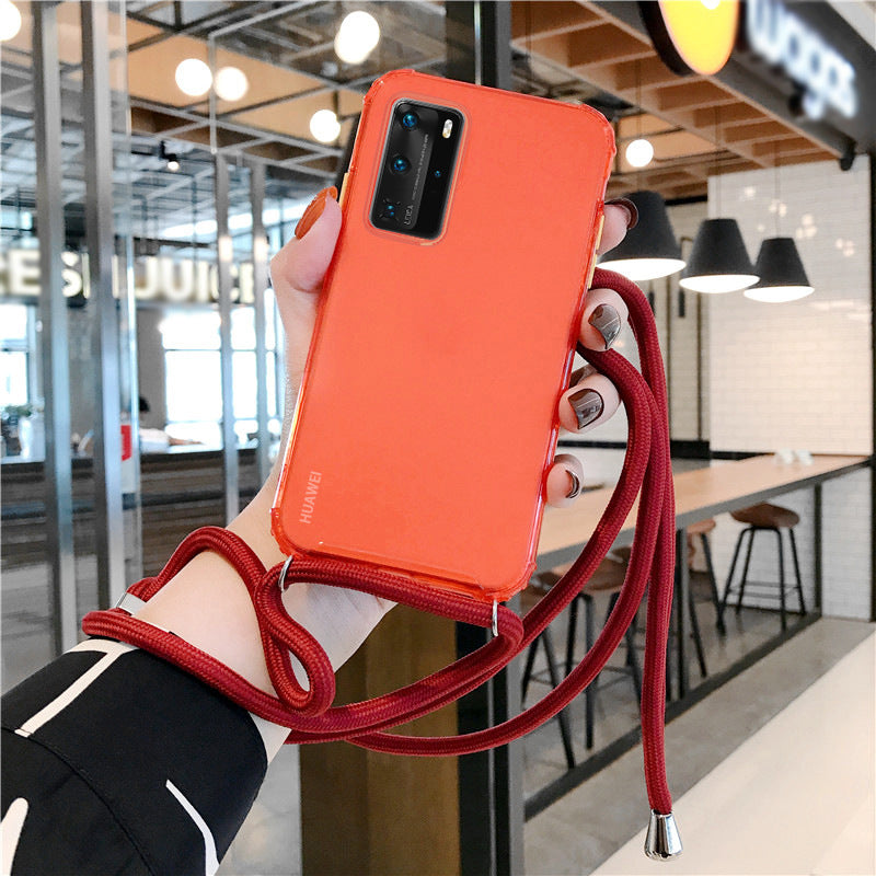 Samsung S20ultra Pure Color Lanyard Phone Case A51A70 Silicone anti-drop S10e Couverture