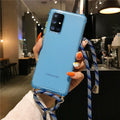Samsung S20ultra Pure Color Lanyard Phone Case A51A70 Silicone anti-drop S10e Couverture