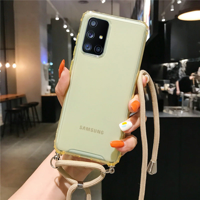 Samsung S20ultra Pure Color Lanyard Phone Case A51A70 Silicone anti-drop S10e Couverture