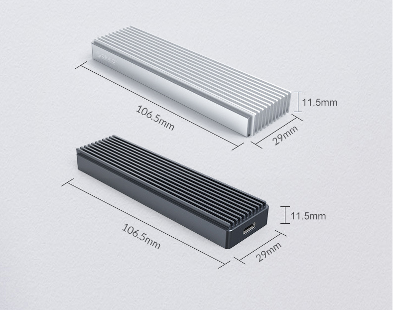 M. 2 Boîtier disque dur Nvme Disque dur externe lecteur Usb3.1 Solid State Mobile Disque dur Cas