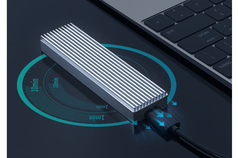 M. 2 Boîtier disque dur Nvme Disque dur externe lecteur Usb3.1 Solid State Mobile Disque dur Cas