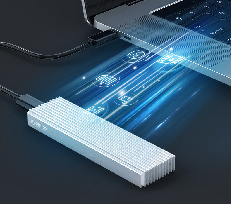 M. 2 Boîtier disque dur Nvme Disque dur externe lecteur Usb3.1 Solid State Mobile Disque dur Cas