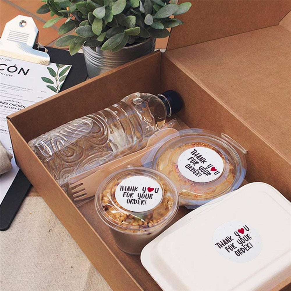 Round Merci d'avoir commandé Sticker Store Cadeau White Label Sticker 500 Pcs