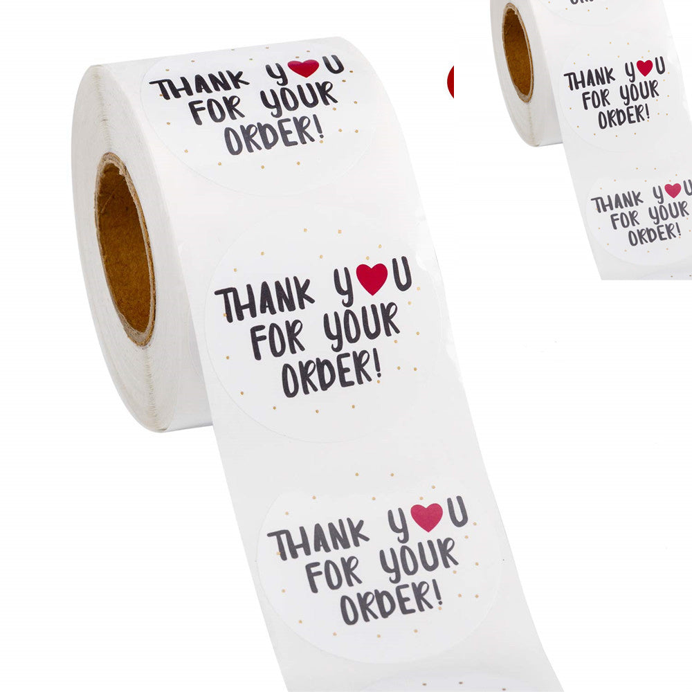 Round Merci d'avoir commandé Sticker Store Cadeau White Label Sticker 500 Pcs