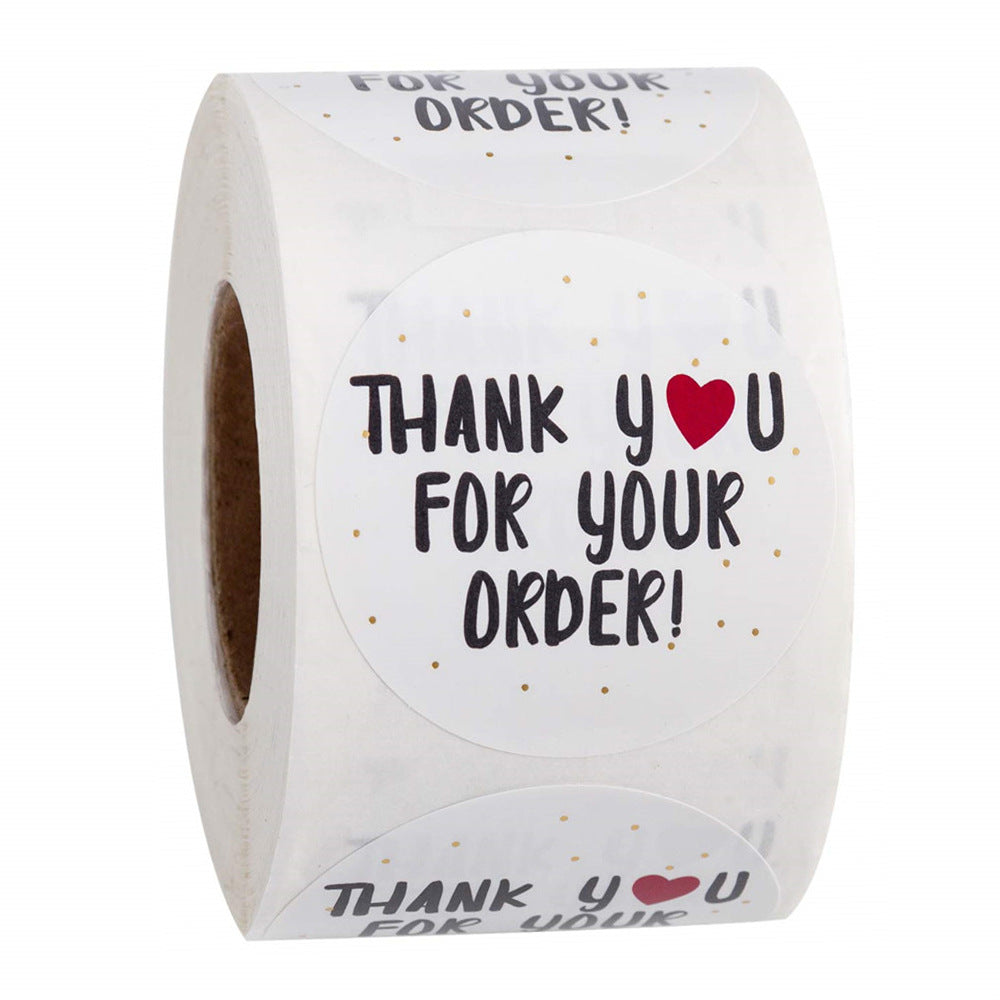 Round Merci d'avoir commandé Sticker Store Cadeau White Label Sticker 500 Pcs