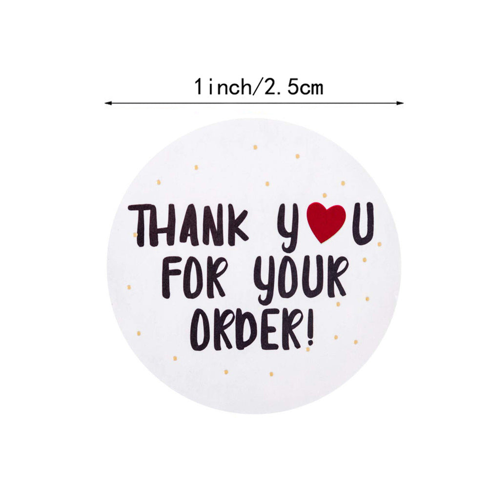 Round Merci d'avoir commandé Sticker Store Cadeau White Label Sticker 500 Pcs