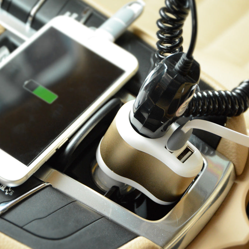 Chargeur de voiture Un pour trois voiture allumeur de cigarette Double Usb transfert rapide Interface Un