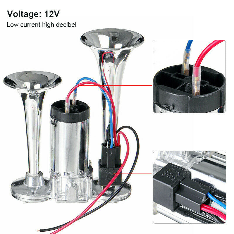 Cor de pompe électrique combiné à double tube métallique avec relais