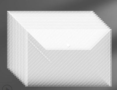 Sac de fichier plastique transparent A4 épaissi Sac de stockage de papier d'essai de grande capacité