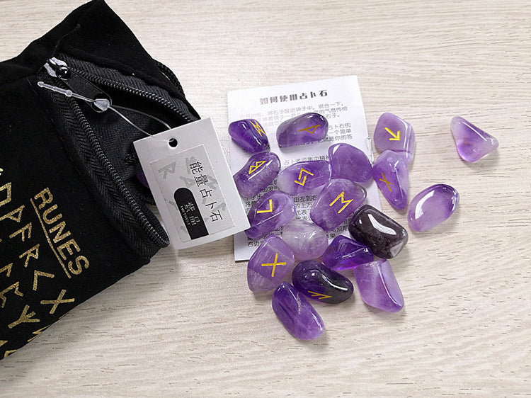 Runes en cristal naturel Fortune-Telling Runes en pierre Runes