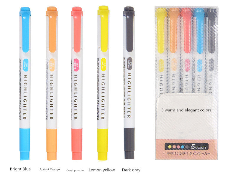 25 Couleurs Double Tête Highlighter Pen Mildliner Couleurs Fluorescent Highlighters Marqueur d'art