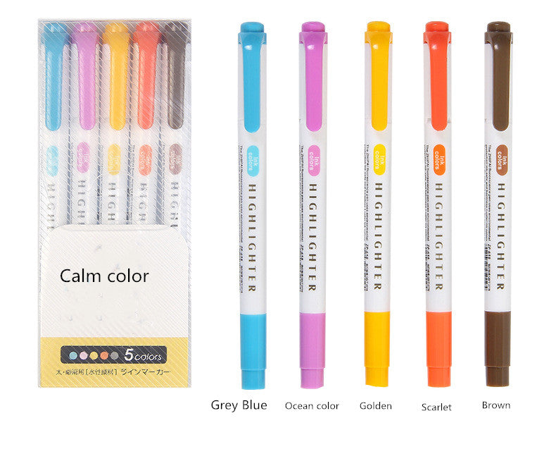 25 Couleurs Double Tête Highlighter Pen Mildliner Couleurs Fluorescent Highlighters Marqueur d'art