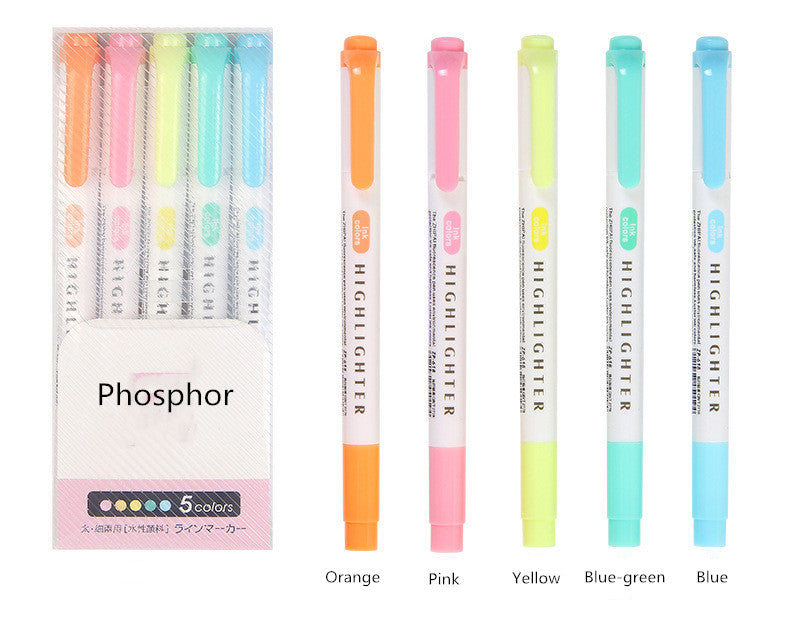25 Couleurs Double Tête Highlighter Pen Mildliner Couleurs Fluorescent Highlighters Marqueur d'art