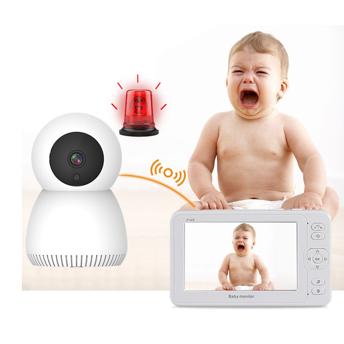 5 pouces grand écran Baby Monitor Baby Monitor Home 1080 P Dispositif de soins pour bébés haute définition