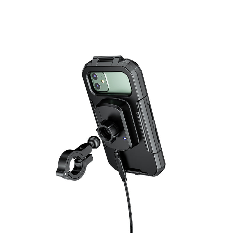 Outdoor Riding Rainproof Charging Porte-cas de téléphone mobile avec charge rapide de câble