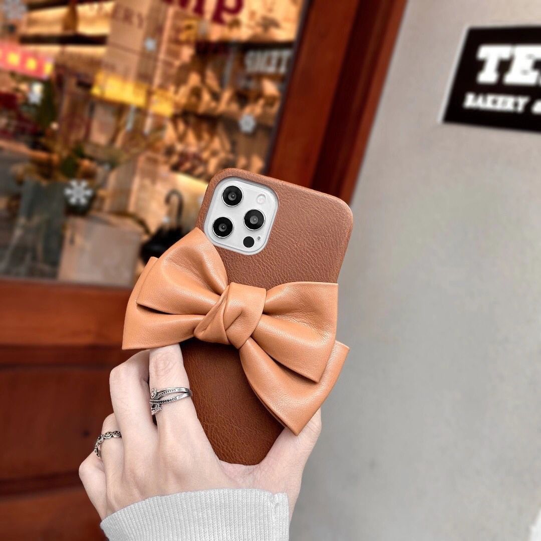 Étui de téléphone portable en cuir Big Bow