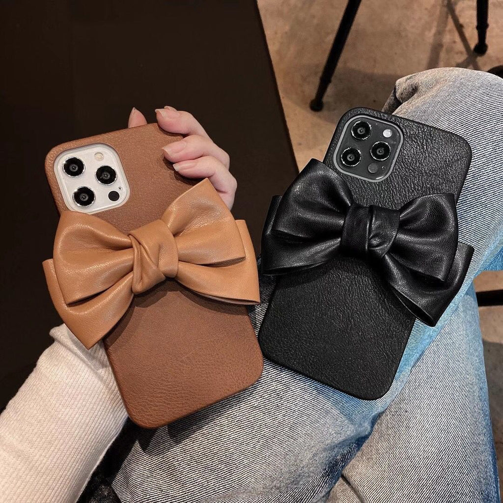 Étui de téléphone portable en cuir Big Bow