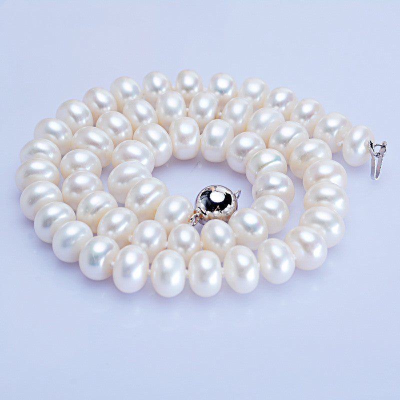 Dailan bijoux eau douce collier de perles 10-11mm pain vapeur ronde forte boule de lumière mais