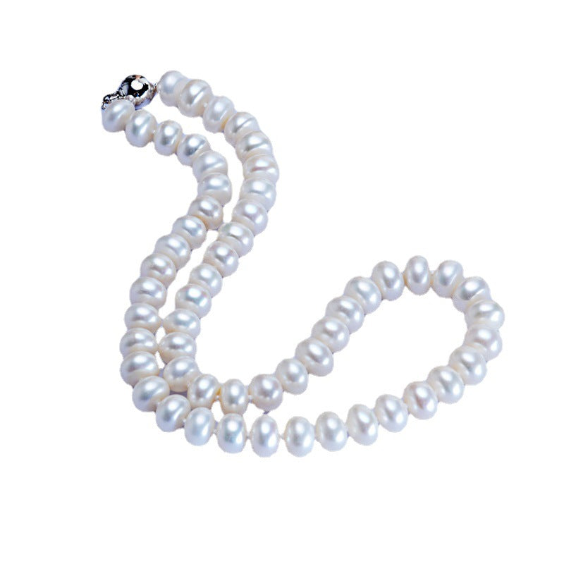 Dailan bijoux eau douce collier de perles 10-11mm pain vapeur ronde forte boule de lumière mais