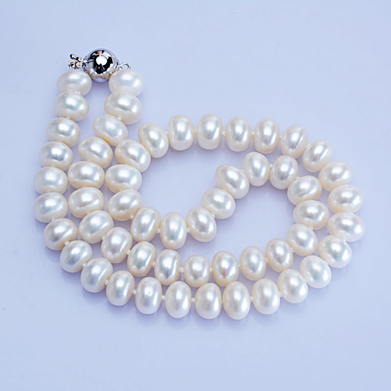Dailan bijoux eau douce collier de perles 10-11mm pain vapeur ronde forte boule de lumière mais