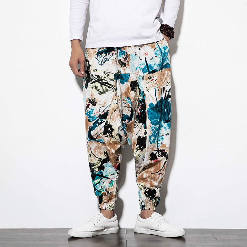 Commerce extérieur Amazon 20 Printemps Et Été Chinois Style Coton et Lin Pantalon Casual Homme